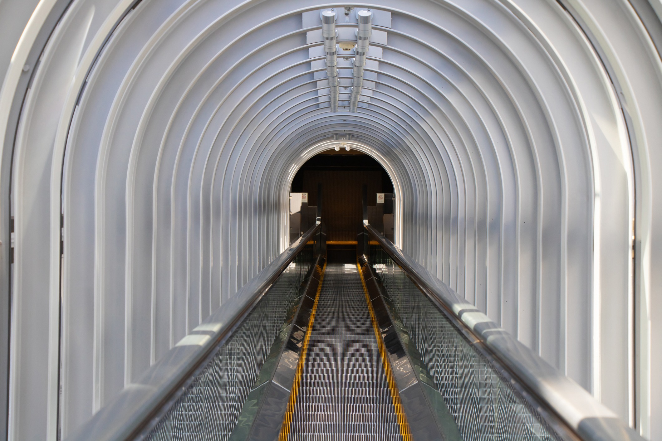 the escalator at Umeda Sky Building in Osaka, Japan