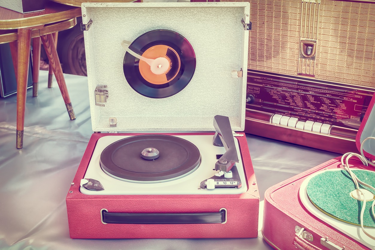 Retro styled image of an old turntable