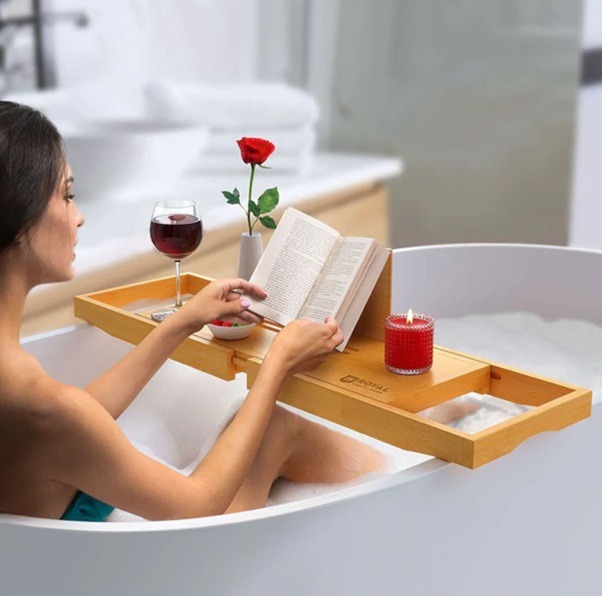 The Best Way to Enjoy a Relaxing Bath Try a Wooden Bath Caddy!