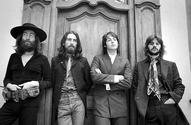 A picture of The Beatles in their last professional photoshoot on August 22, 1969.