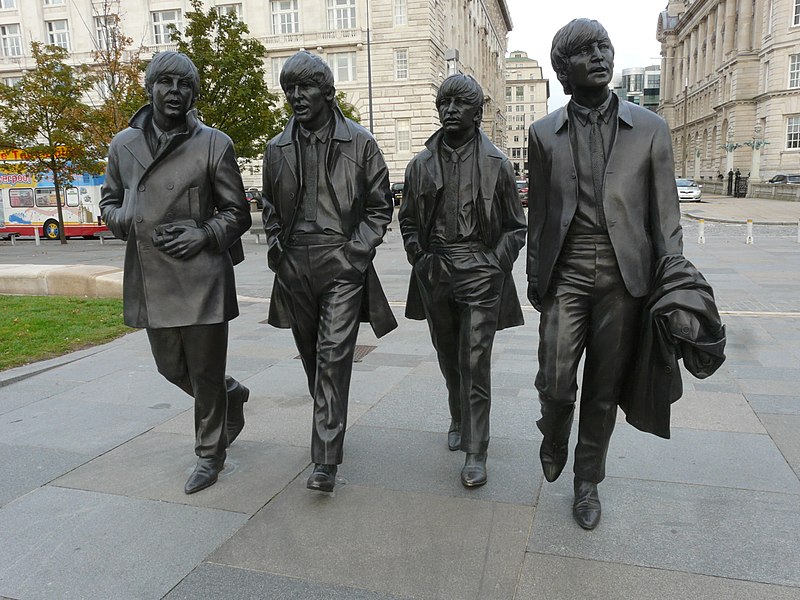 Liverpool city created The Beatles statue at Pier Head.