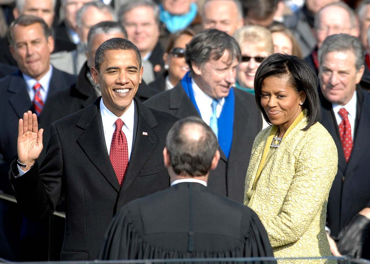 Barack Obama is sworn in as the 44th president of the United States by Chief Justice of the United States John G. Roberts, Jr. in Washington, D.C., Jan. 20, 2009