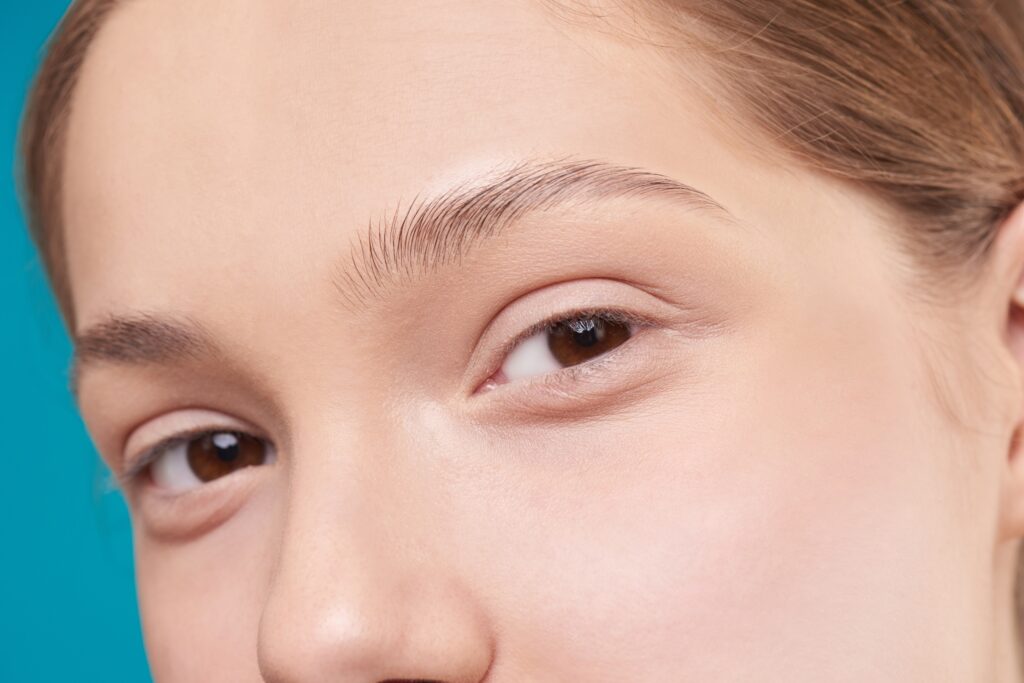 A close-up shot of a woman’s face image