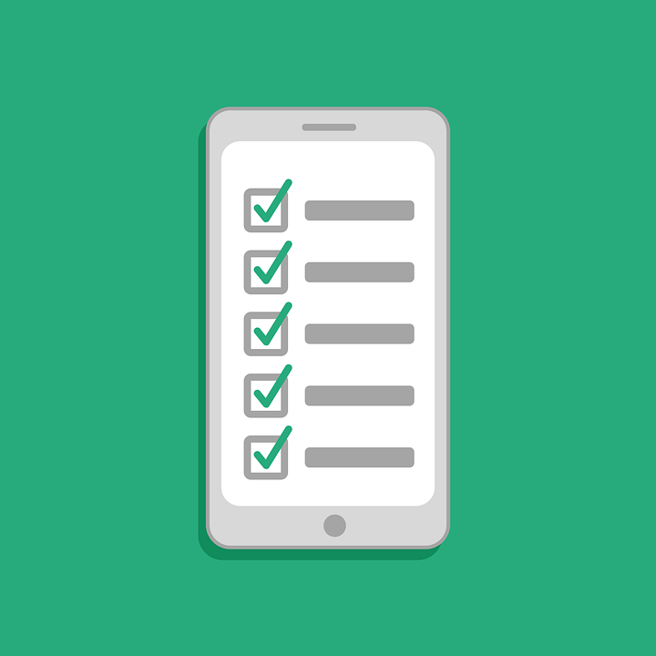  checklist on a phone