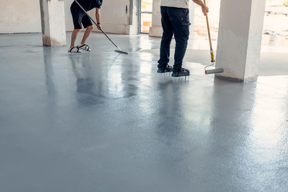 Industrial hall epoxy flooring