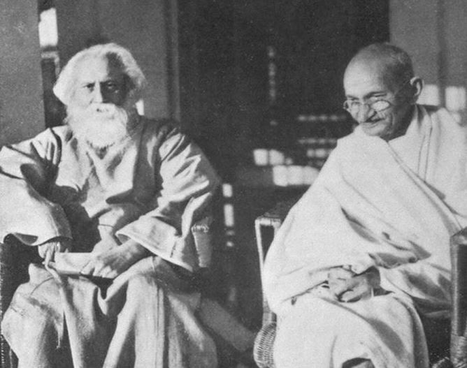 Gandhi with poet Rabindranath Tagore, 1940