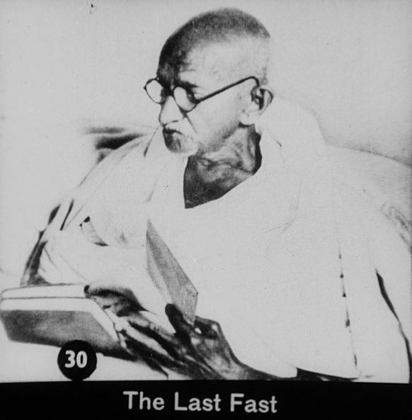 Gandhi’s last political protest using fasting, in January 1948