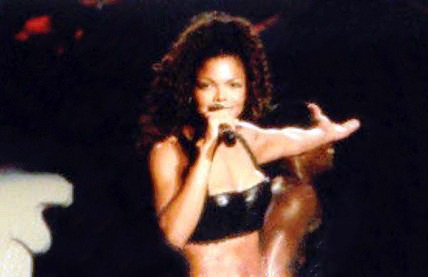 Jackson performing on one of the dates of her 1993-95 Janet World Tour