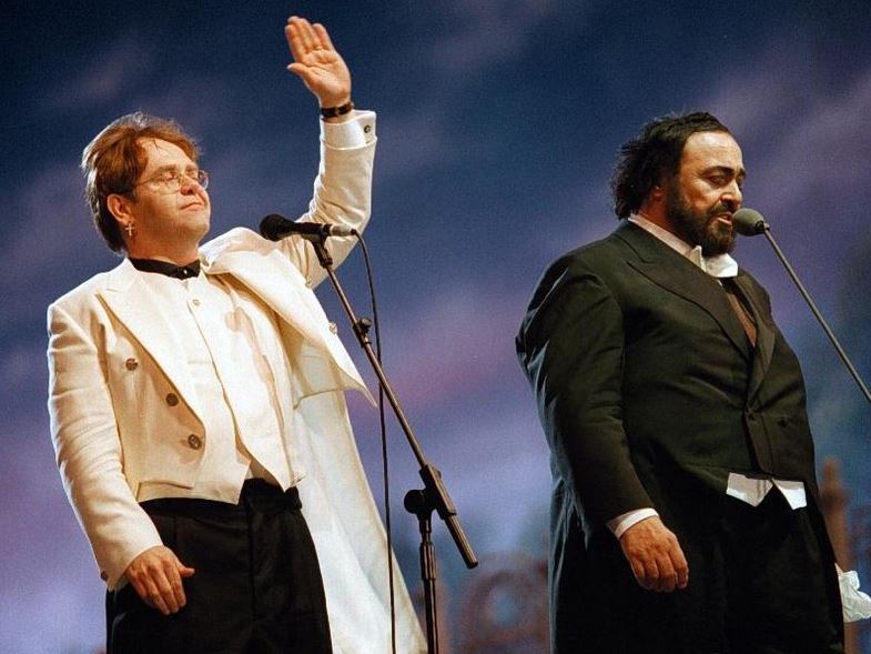 John with Luciano Pavarotti in Modena, 1996