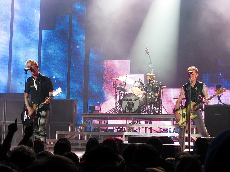 Green Day performing in New Jersey in 2010