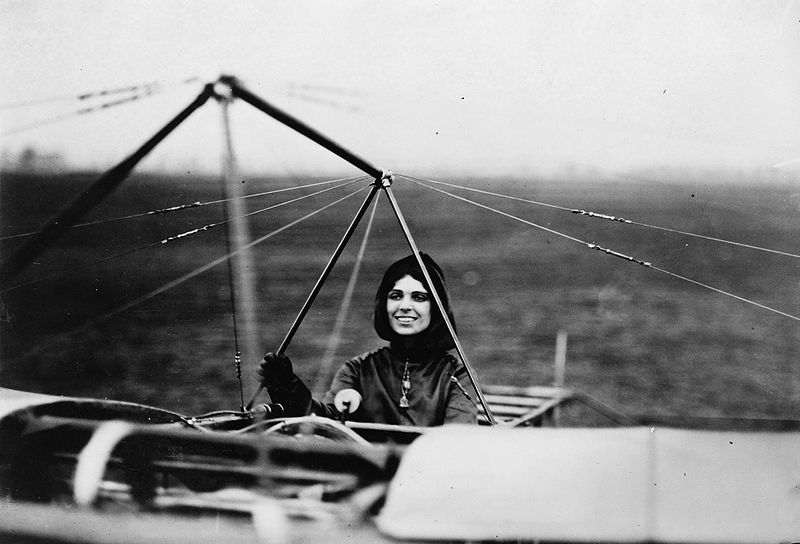 Harriet Quimby in her Blériot XI monoplane