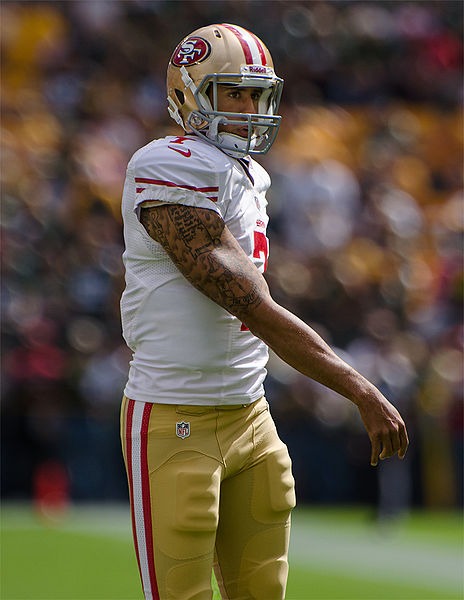 Kaepernick with the San Francisco 49ers in 2012