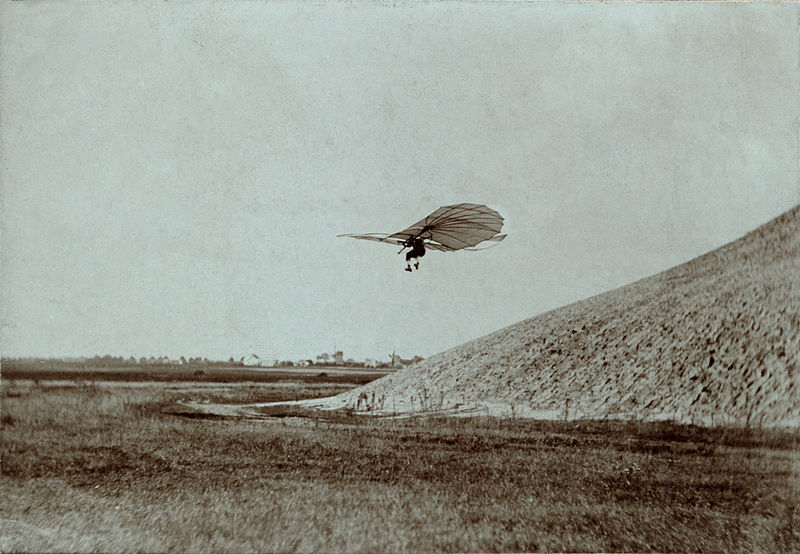 Lilienthal in mid-flight, Berlin c. 1895