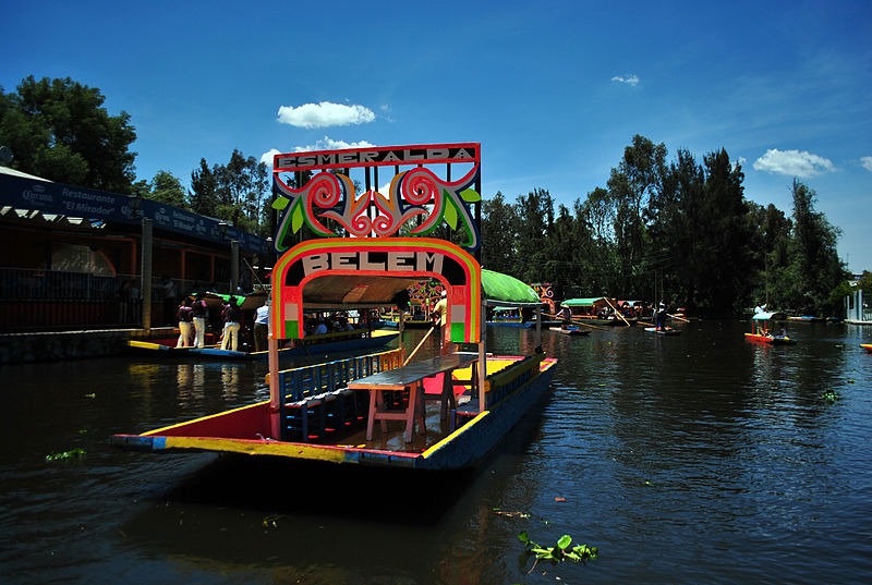 Trajinera tourist boat in Xochimilco