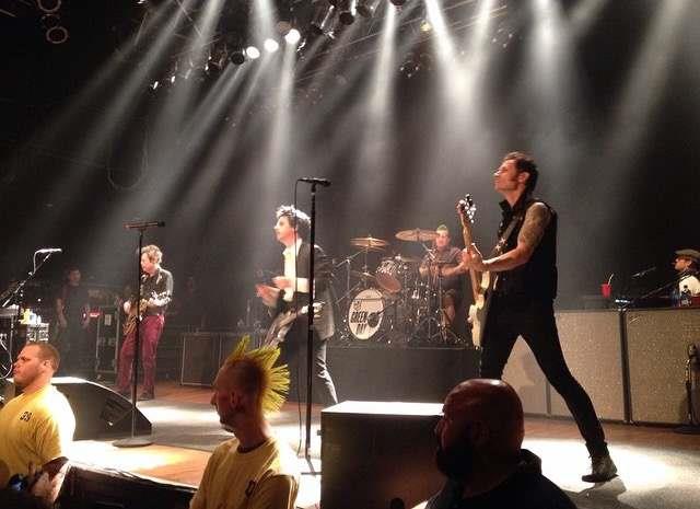 Green Day performing in Cleveland, Ohio in 2015