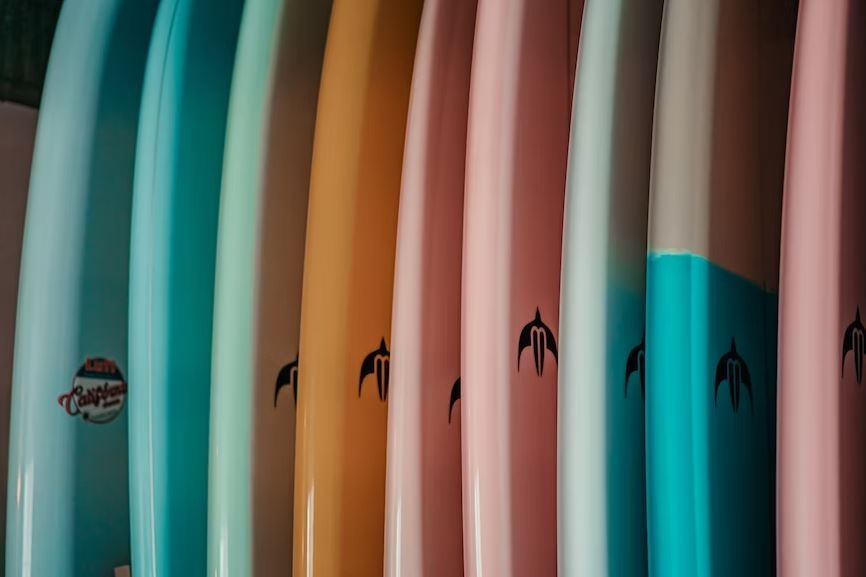 surfboards in different colors