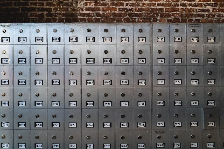 silver safe deposit boxes with numbers
