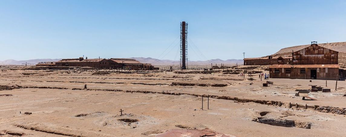 Humberstone, wide area, rusty in color buildings and the whole area