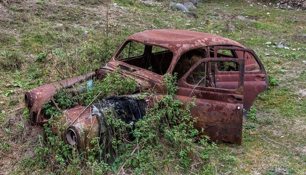 An abandoned Car in Kurtan, Armenia