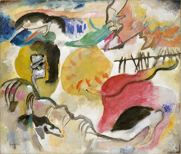 Wassily Kandinsky, 1912, Improvisation 27 (Garden of Love II), oil on canvas, 120.3 × 140.3 cm, The Metropolitan Museum of Art, New York. Exhibited at the 1913 Armory Show