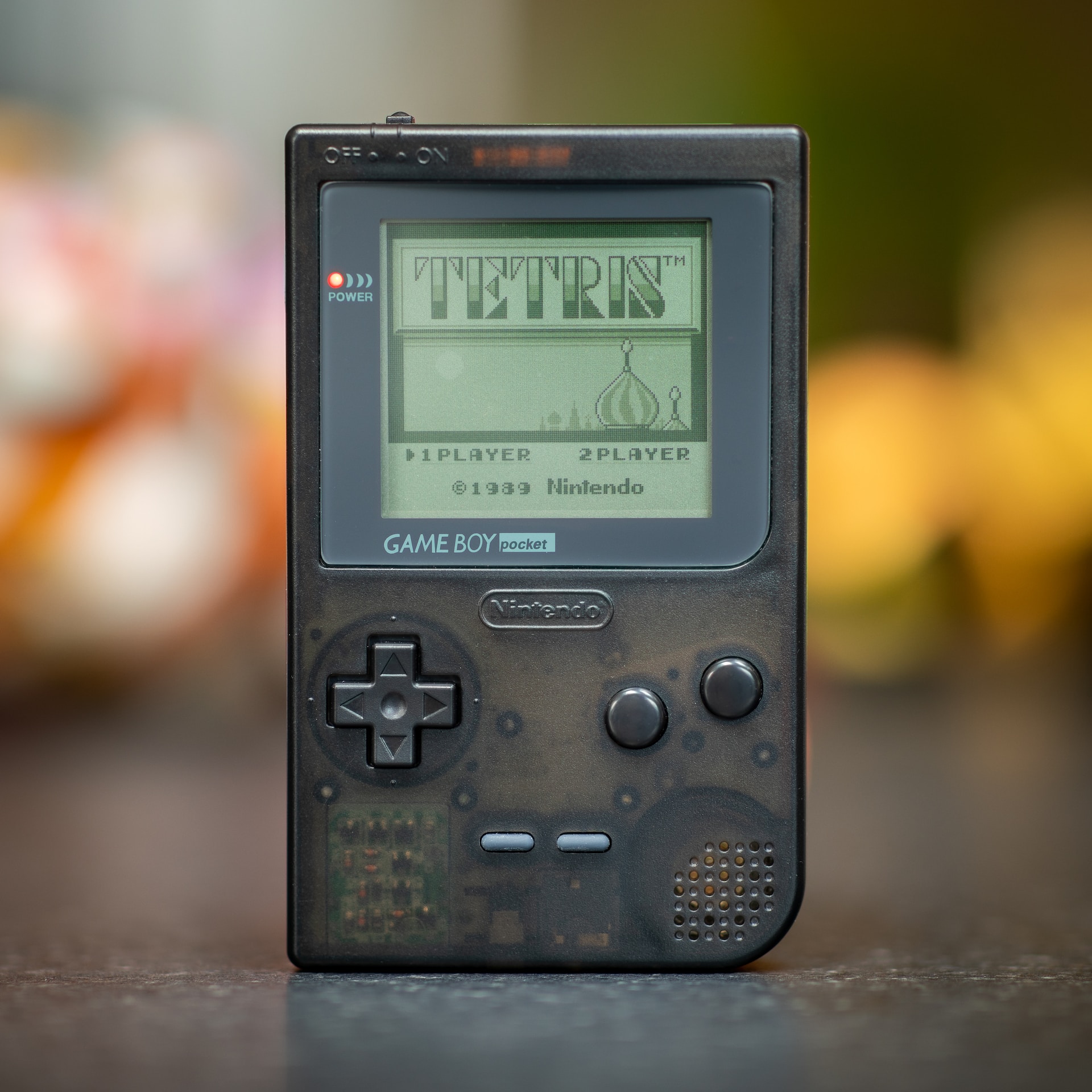 Game Boy Pocket displaying Tetris