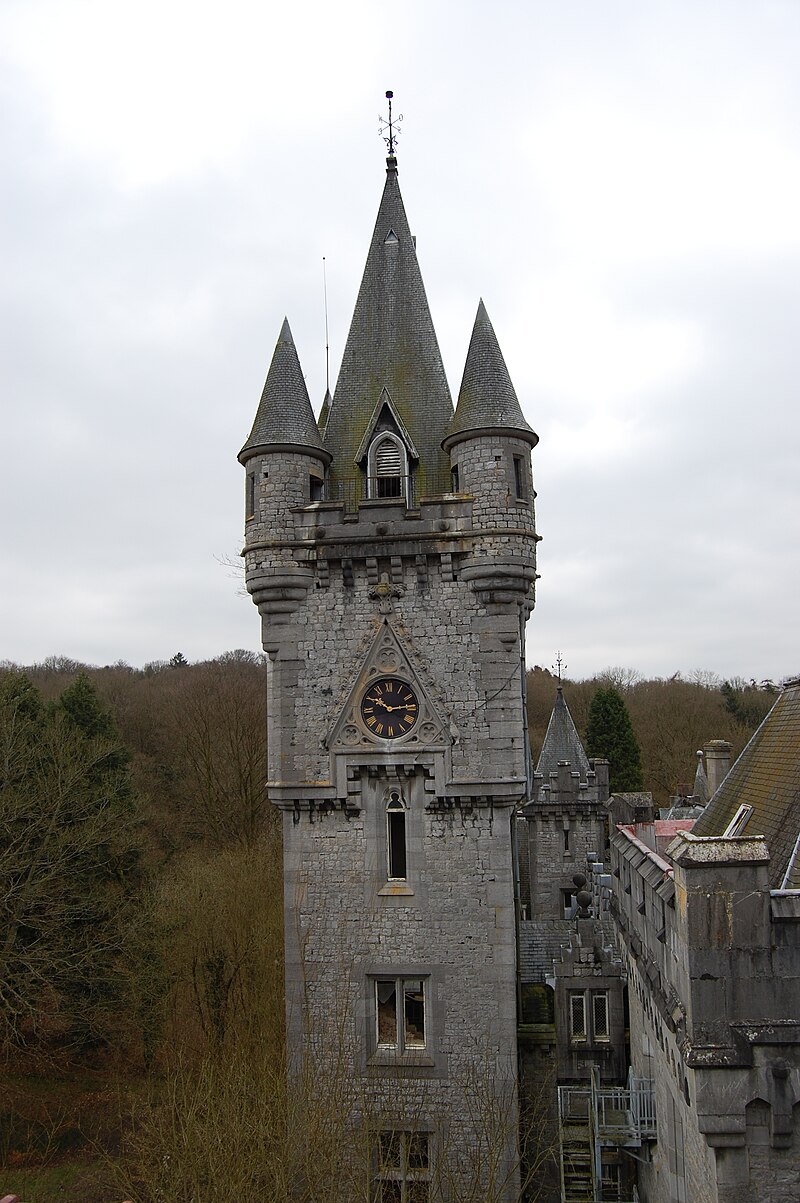 a photo of the 56-metre (184 ft) high clock tower