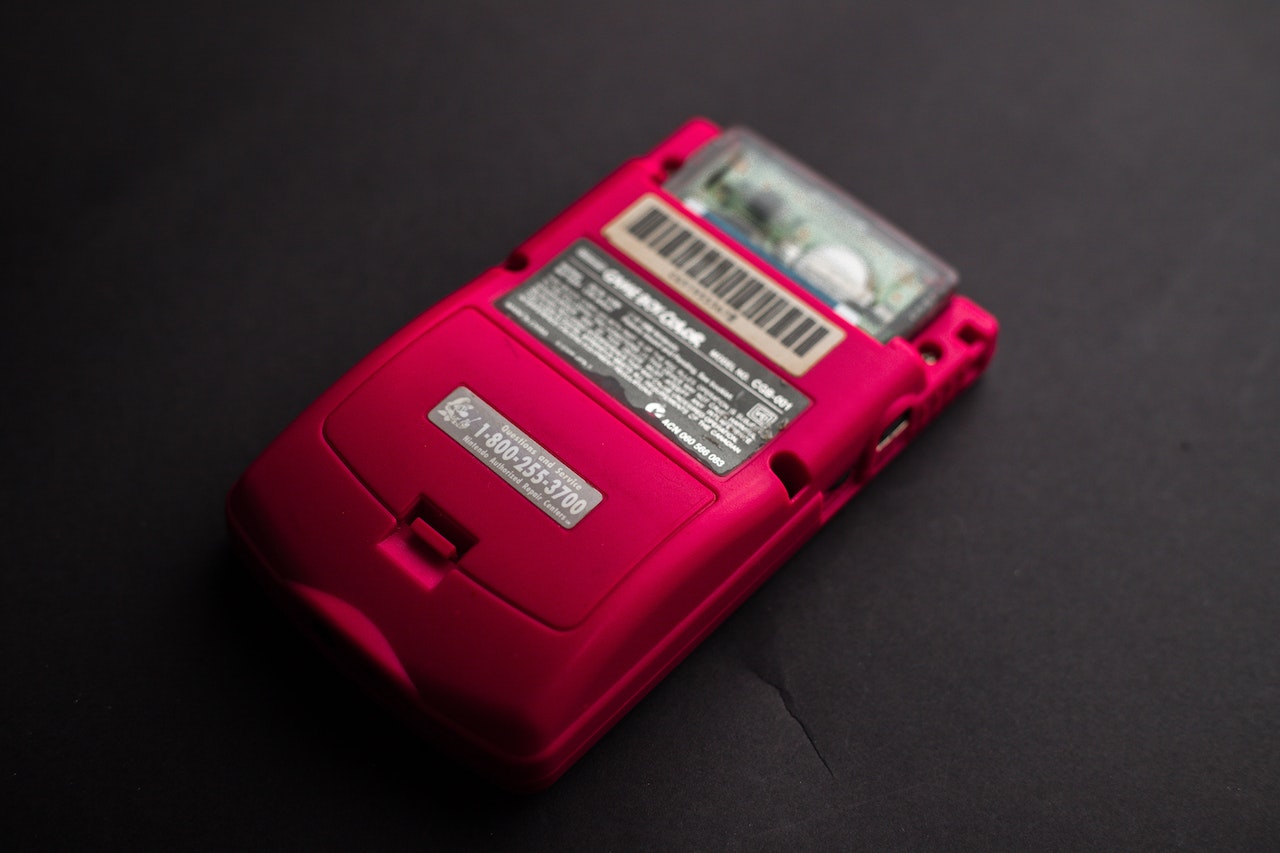 red Game Boy Color’s back view