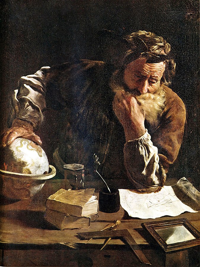 “Archimedes Thoughtful” by Domenico Fetti (1620)