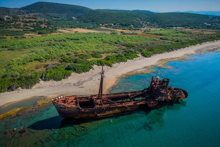 Dimitrios shipwreck in Gythio, Greece