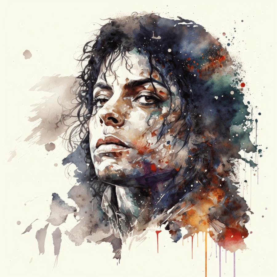Michael Jackson in watercolor
