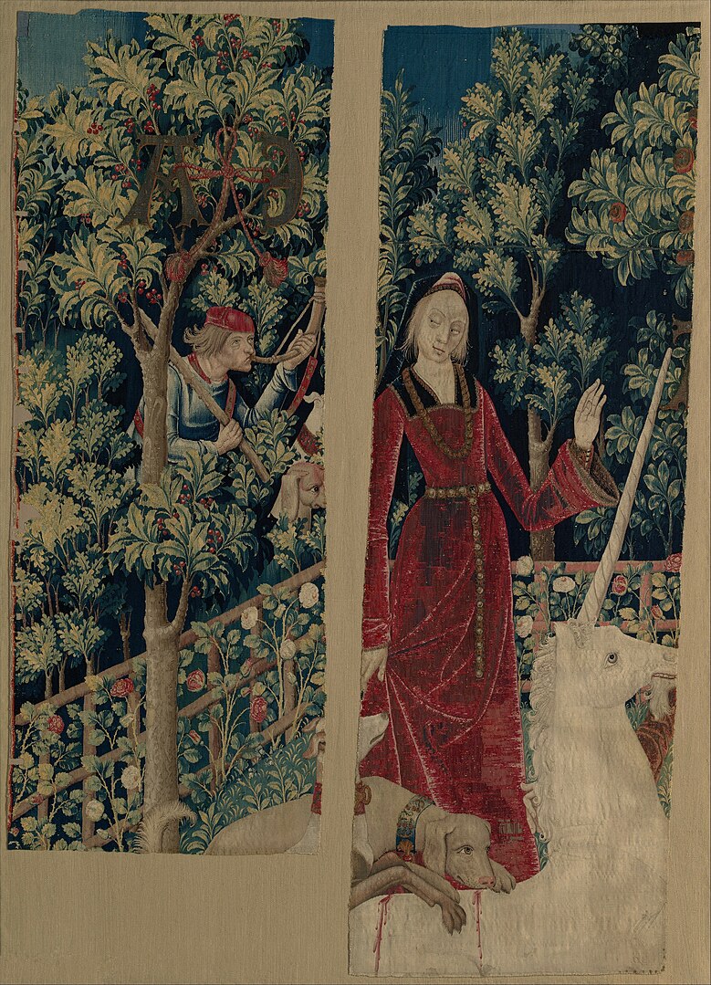 The two Fragments of "The Unicorn Surrenders to a Maiden