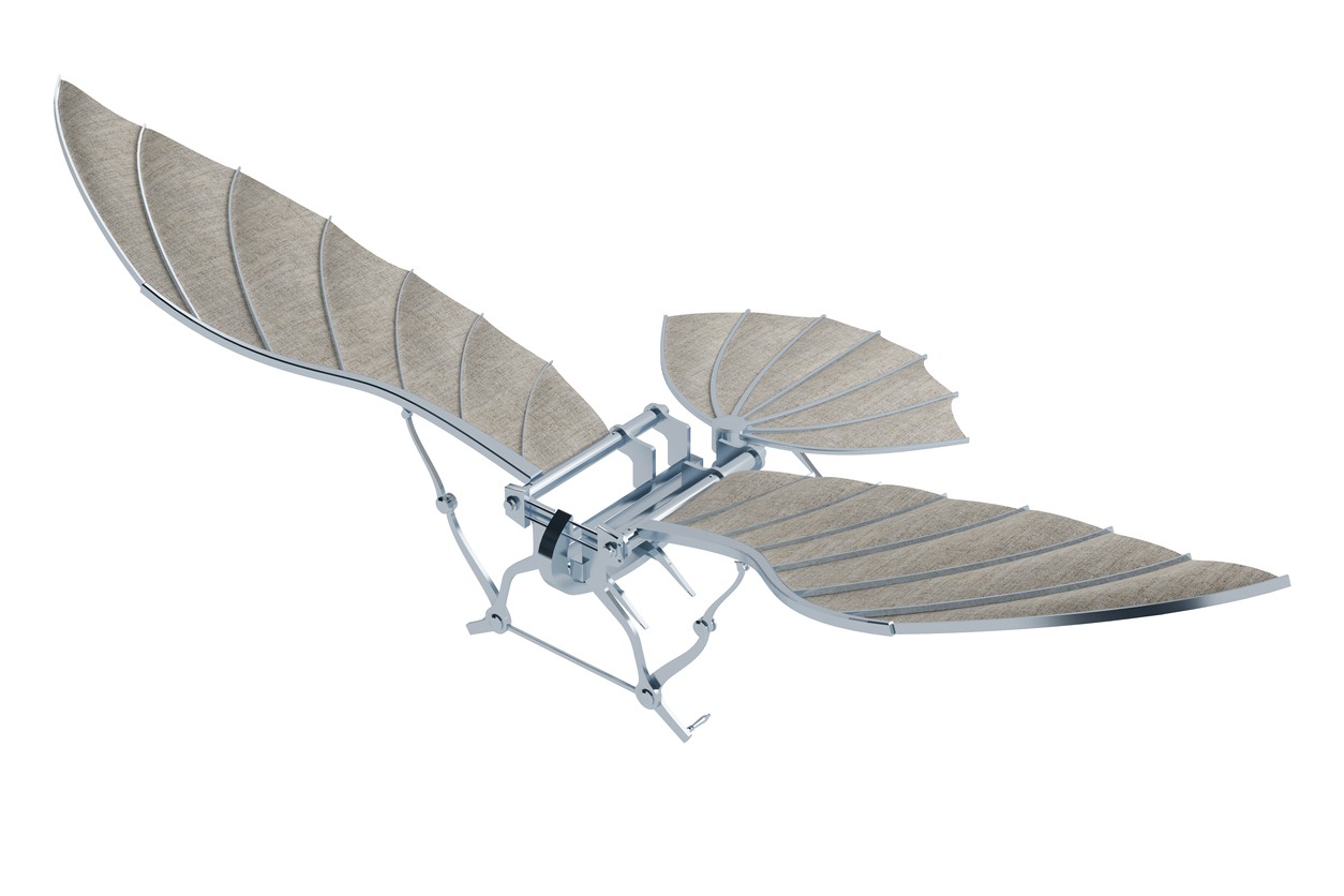 a 3D render of Da Vinci’s Flying Machine