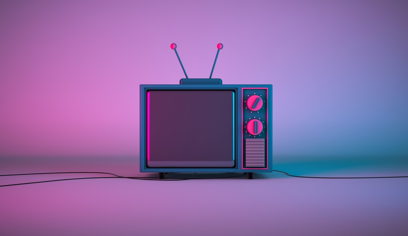 a colorful retro television illustration