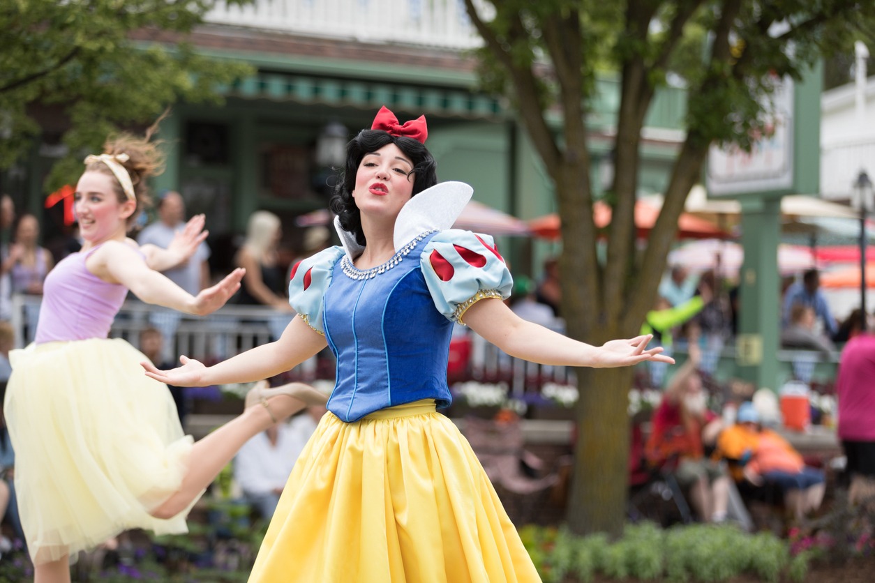 a woman dressed as Snow White