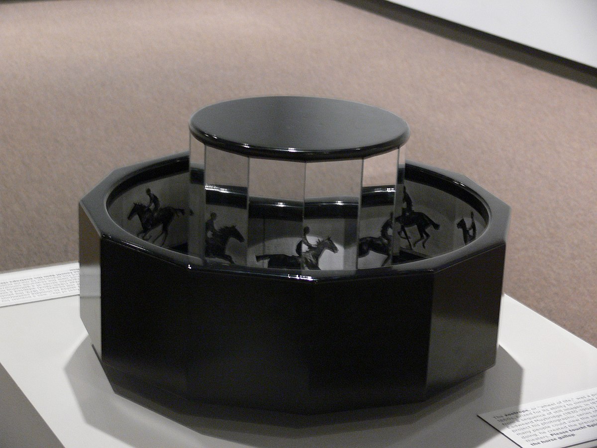 a zoetrope displayed in a museum