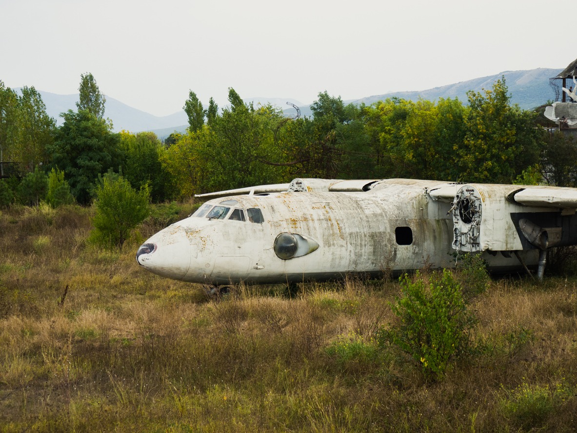 an abandoned airplane