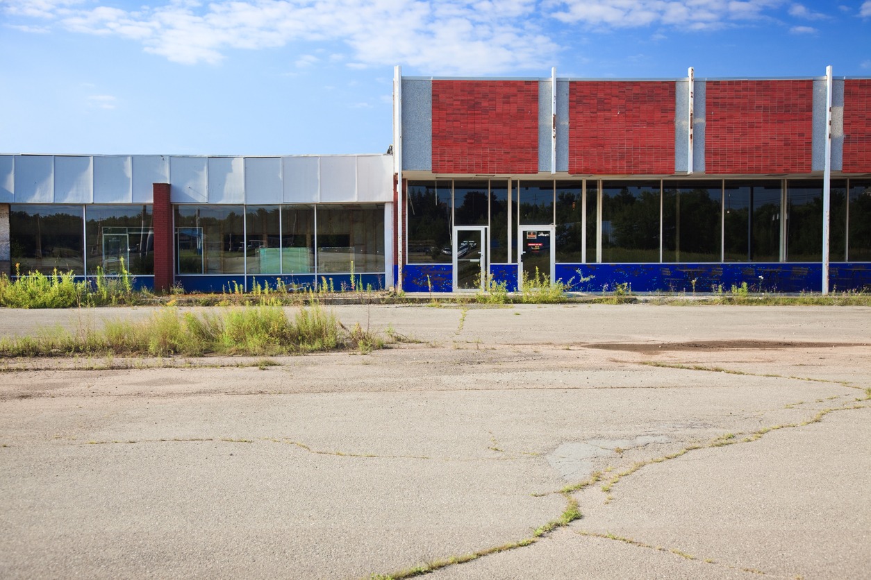 an abandoned shopping mall