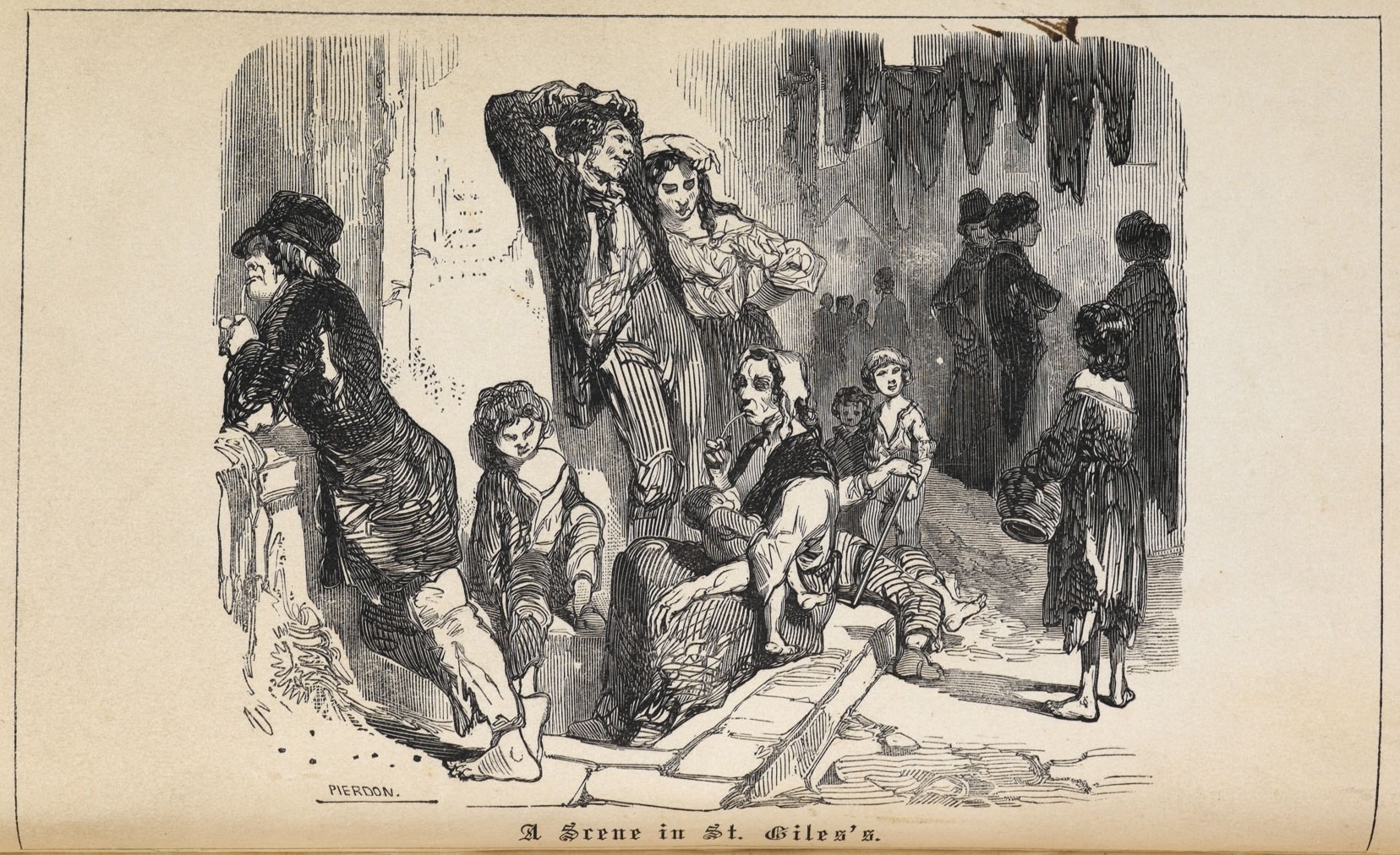 an illustration depicting the residents of St. Giles