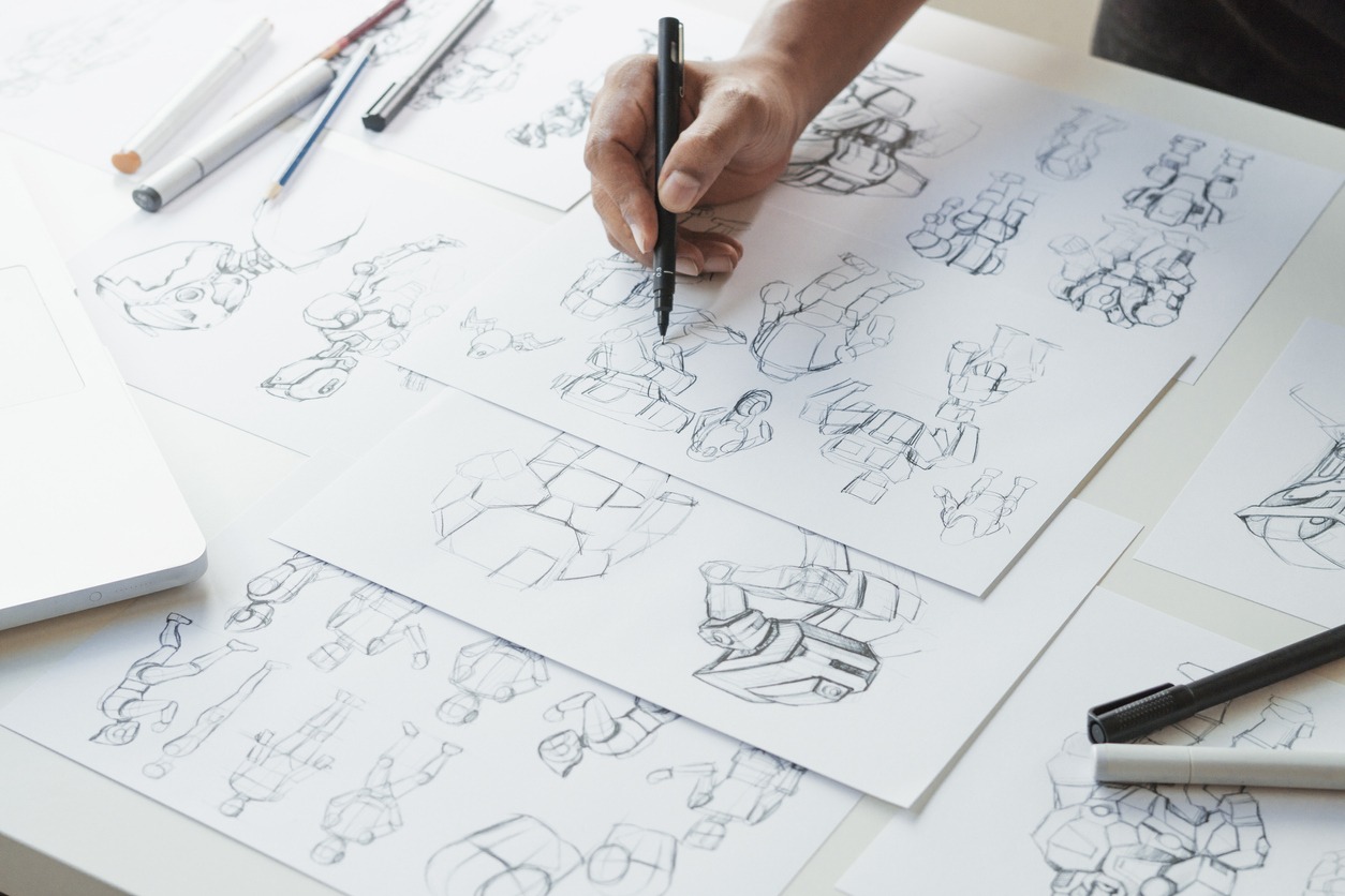 animator sketching on paper