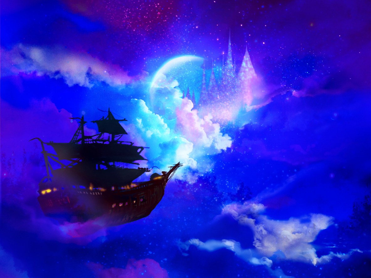 flying pirate ship in Peter Pan