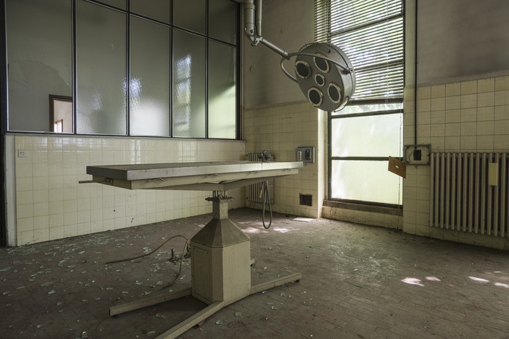 inside an abandoned hospital