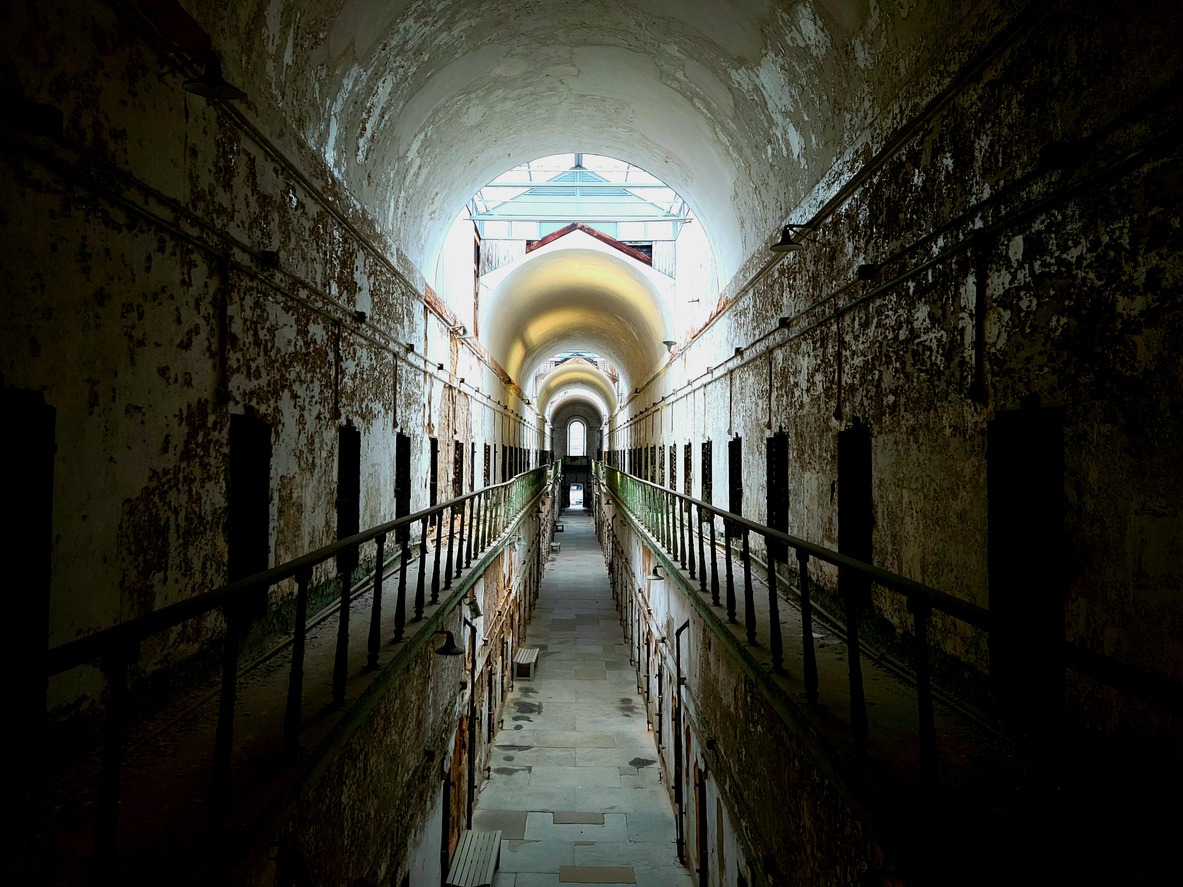 inside the old Eastern State Penitentiary in Pennsylvania