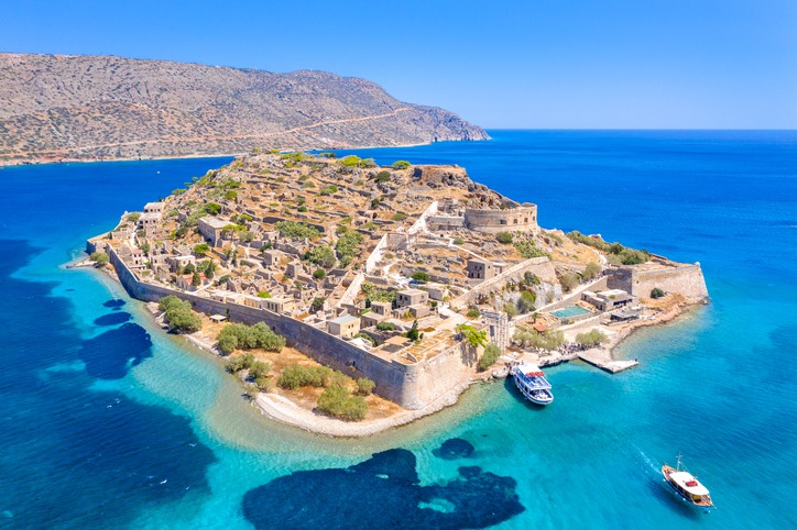 the abandoned island of Spinalonga in Greece