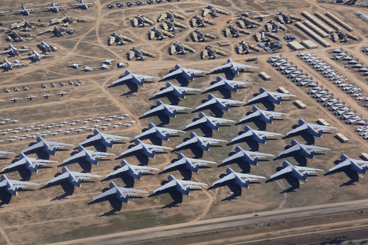 the aircraft boneyard at Davis-Monthan Air Force Base in Arizona