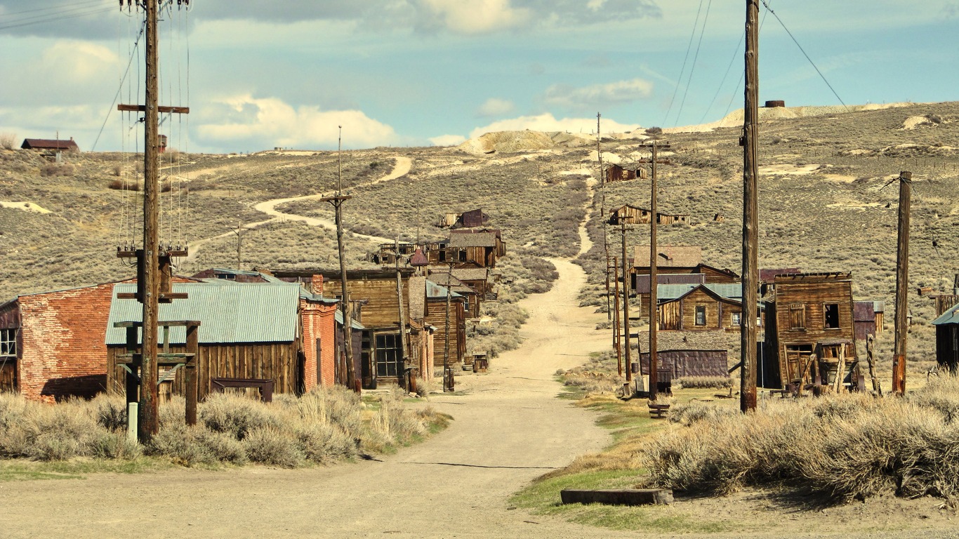 the ghost town of Bodie in California