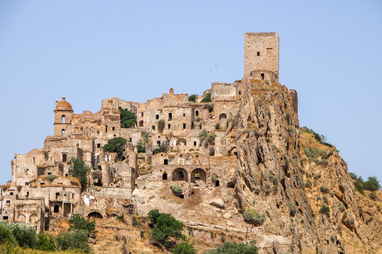 the ghost town of Craco in Italy