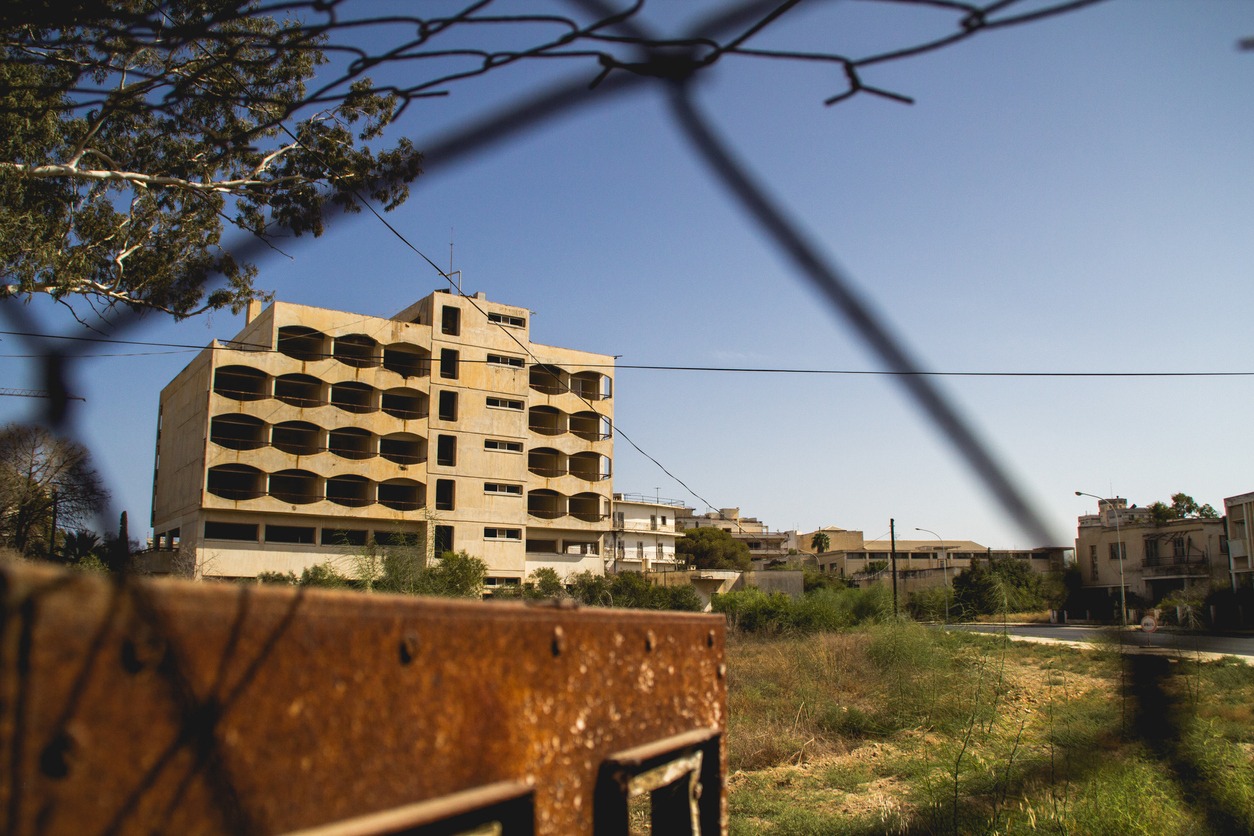 Abandoned building in the district of Varosha in Famagusta, Cyprus