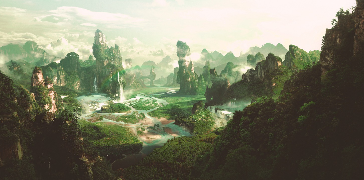 CGI of a fantasy natural environment
