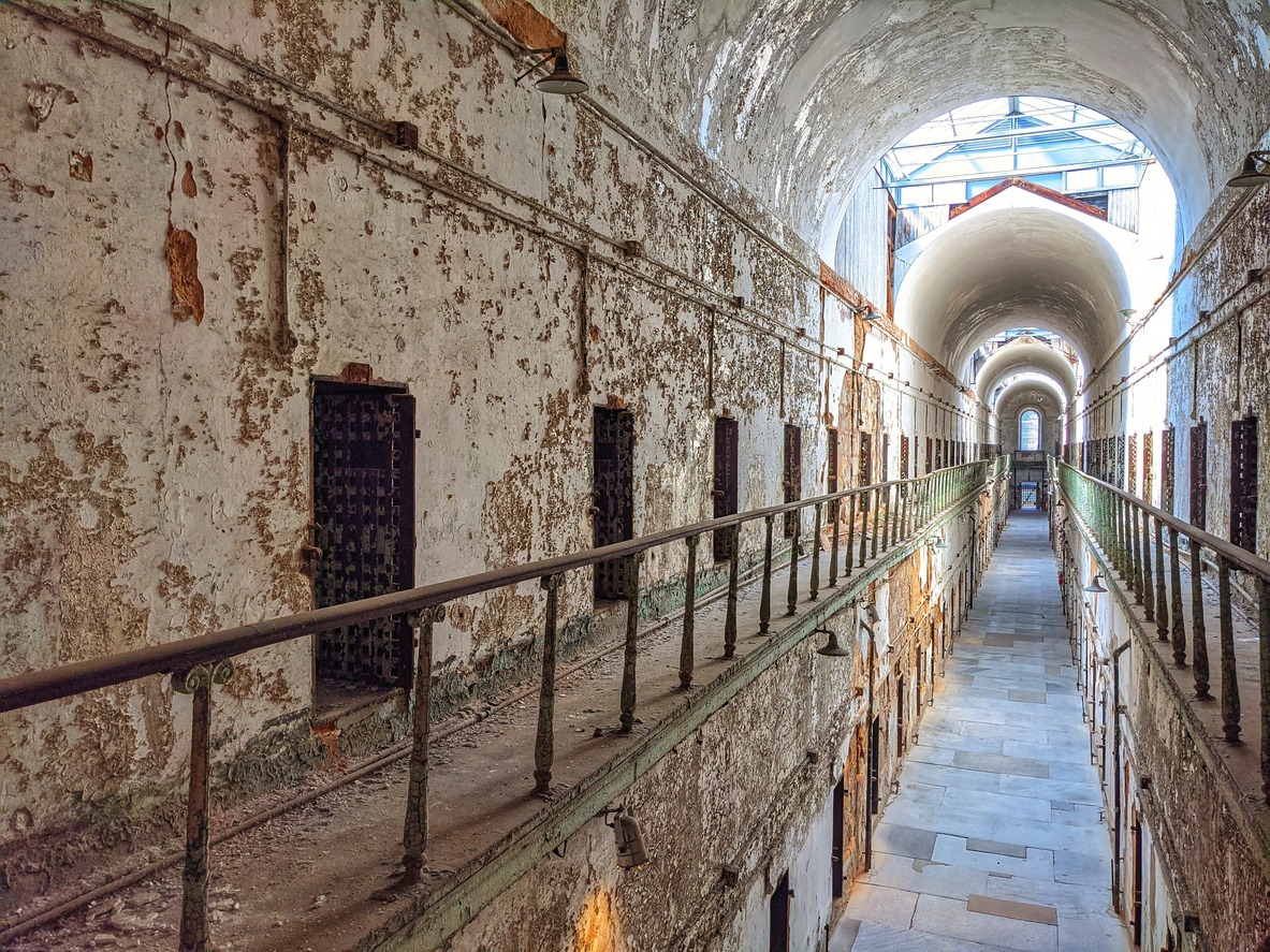 Cell block in Eastern State Penitentiary
