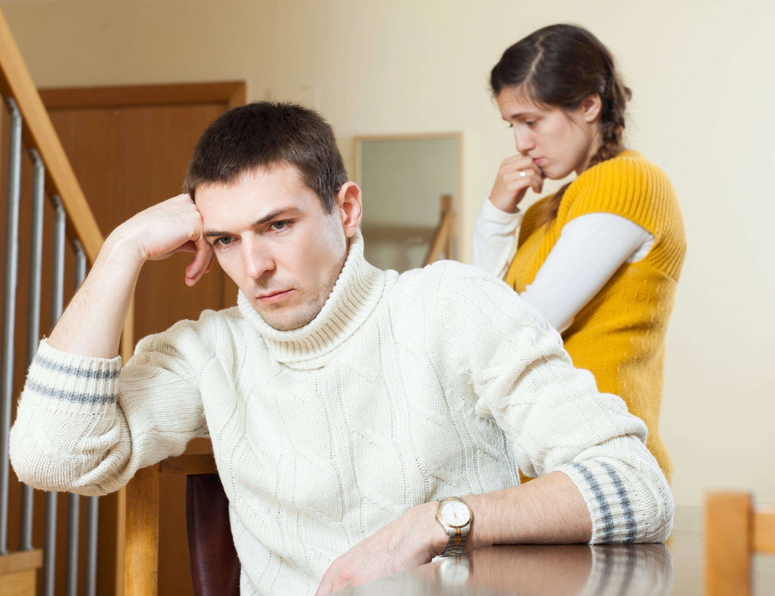 Young family conflict Young wife having conflict with husband